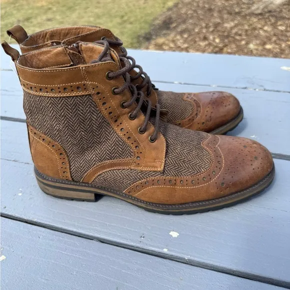 Steven Madden Men's Brown Brogue Boots S/ 10