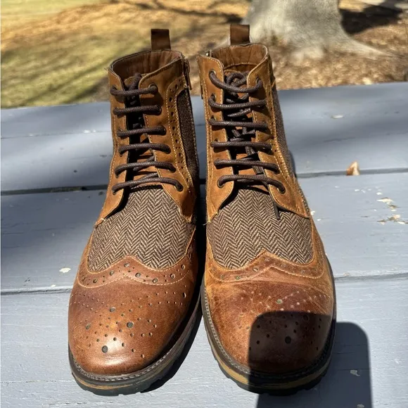Steven Madden Men's Brown Brogue Boots S/ 10