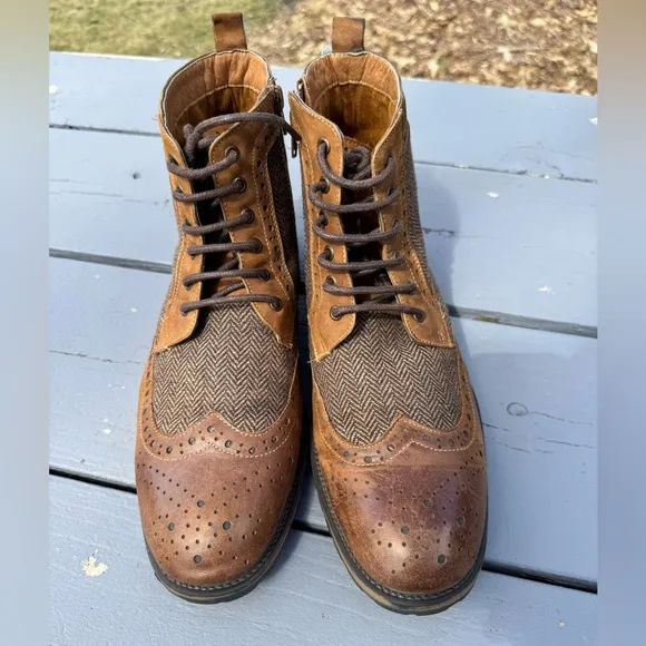 Steven Madden Men's Brown Brogue Boots S/ 10