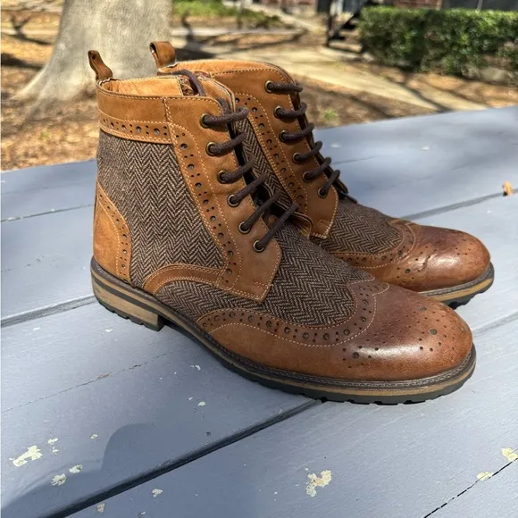 Steven Madden Men's Brown Brogue Boots S/ 10
