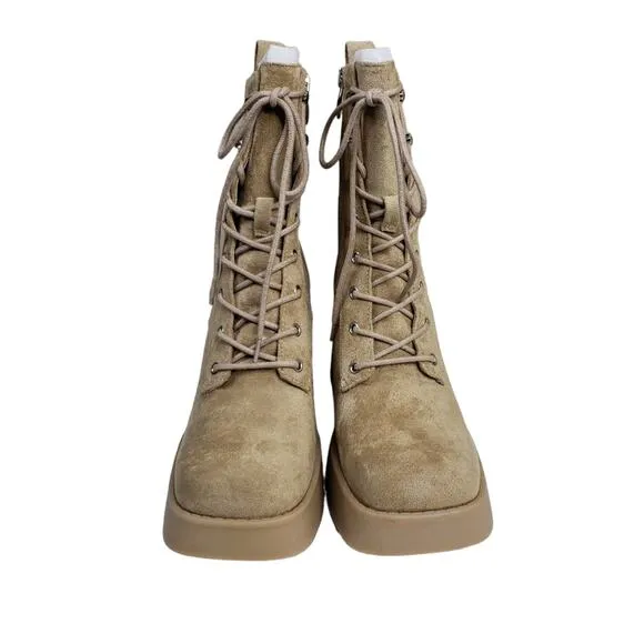 STEVEN NEW YORK Womens 8 Beena Combat Boot in Sand Tan NEW