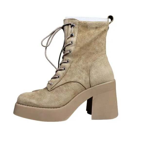 STEVEN NEW YORK Womens 8 Beena Combat Boot in Sand Tan NEW