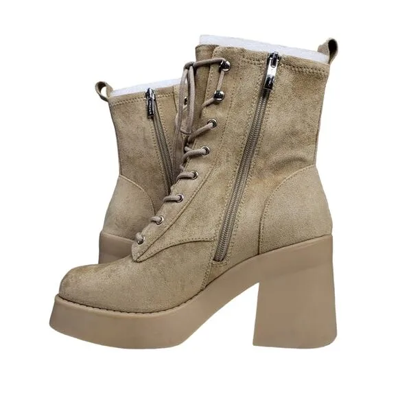 STEVEN NEW YORK Womens 8 Beena Combat Boot in Sand Tan NEW
