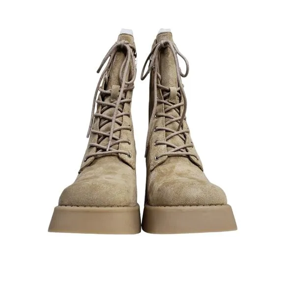 STEVEN NEW YORK Womens 8 Beena Combat Boot in Sand Tan NEW
