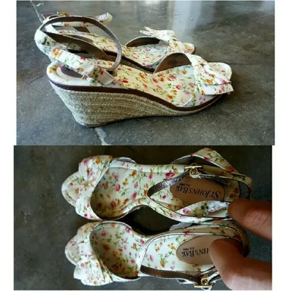 Strappy Wicker Wedges
