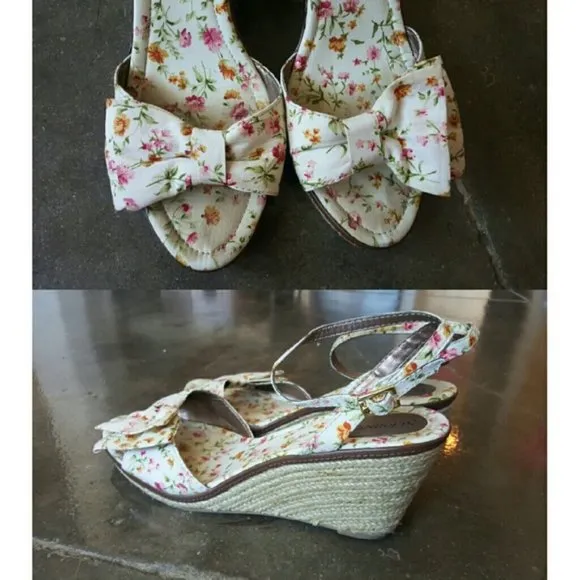 Strappy Wicker Wedges