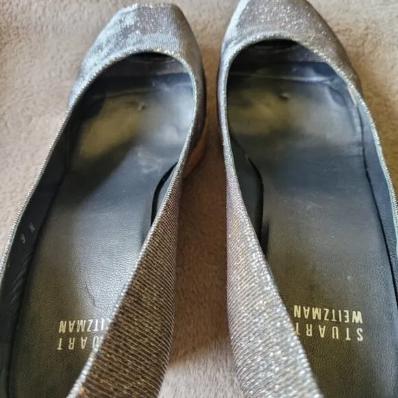 Stuart Weitzman Anna open toe cork wedges Pryrite Nocturn size 9