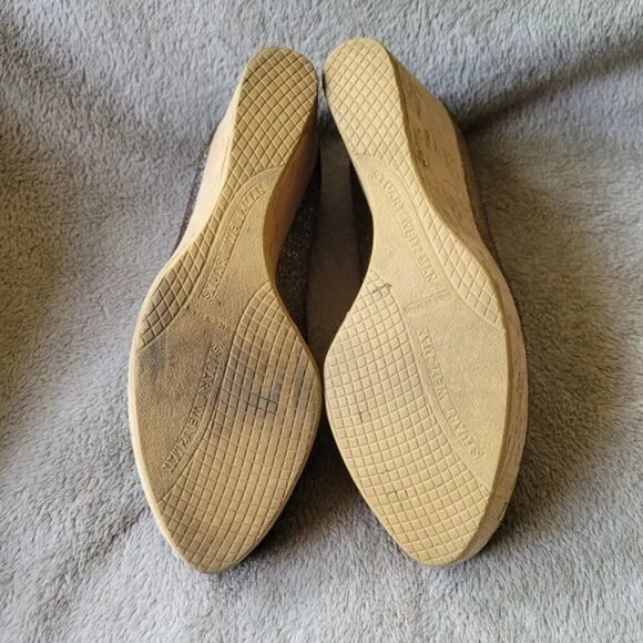 Stuart Weitzman Anna open toe cork wedges Pryrite Nocturn size 9