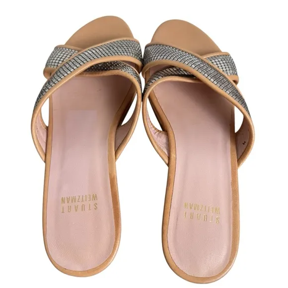 Stuart Weitzman Chain Maille Platform Slide Sandal Wedges Size 6 Medium NW 85095