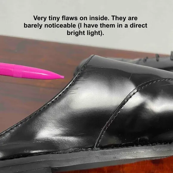 STUART WEITZMAN Designer Black Leather Womens Lace Up Oxford Mules Size 8 1/2