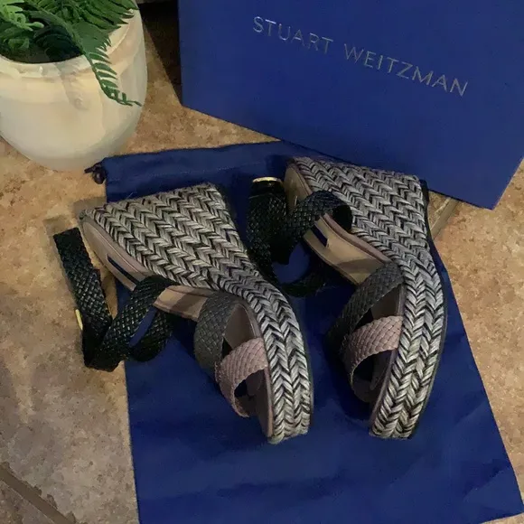 Stuart Weitzman Elsie Woven Wedges