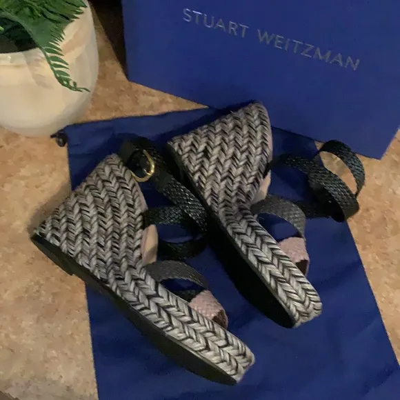 Stuart Weitzman Elsie Woven Wedges
