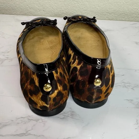 Stuart Weitzman Leopard Print Cap Toe Slip-on Ballet Flats Size 6.5