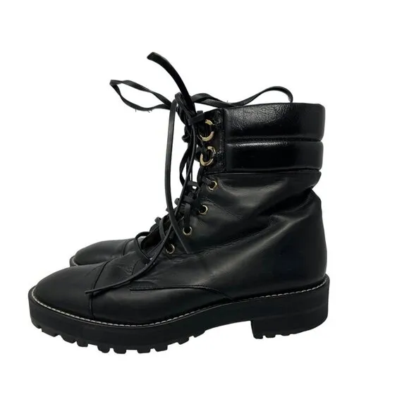 Stuart Weitzman Lexy Black Combat Boot Size 8.5M
