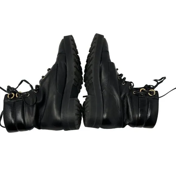 Stuart Weitzman Lexy Black Combat Boot Size 8.5M