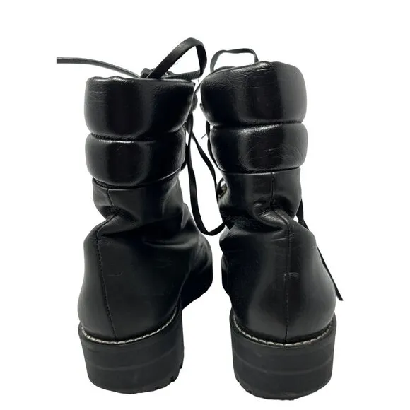 Stuart Weitzman Lexy Black Combat Boot Size 8.5M