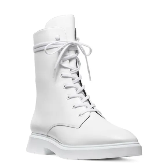 STUART WEITZMAN MCKENZEE LACE UP ANKLE COMBAT BIKER BOOTIE $695 US 10