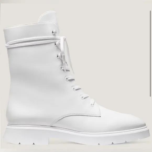 STUART WEITZMAN MCKENZEE LACE UP ANKLE COMBAT BIKER BOOTIE $695 US 10