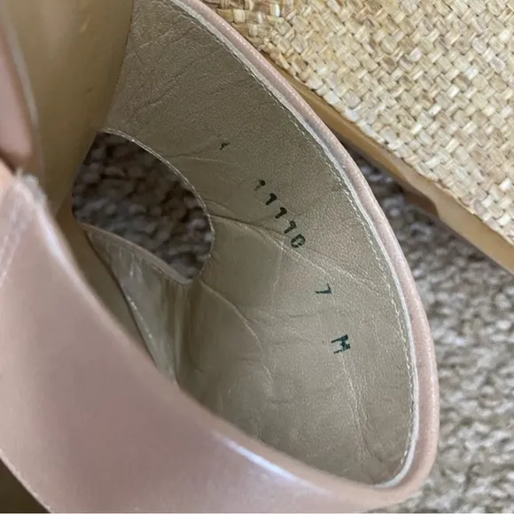 Stuart Weitzman Nude Platform Leather Wedges Size 7