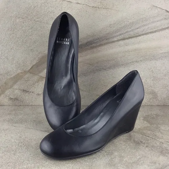 Stuart Weitzman Round Toe Wedge Pumps