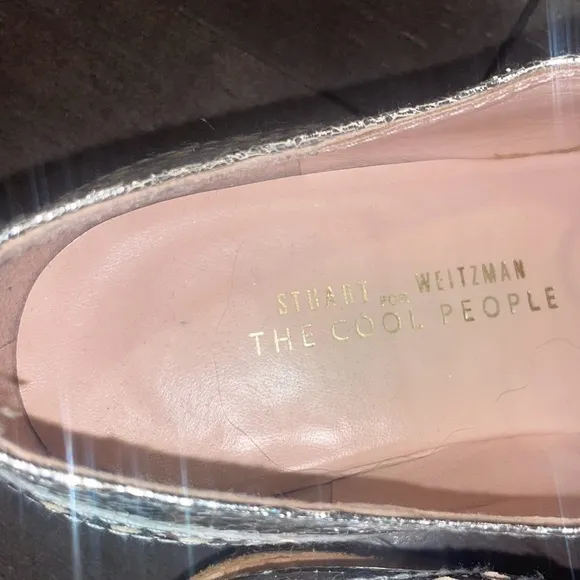 Stuart Weitzman Silver Oxford Shoes for Women