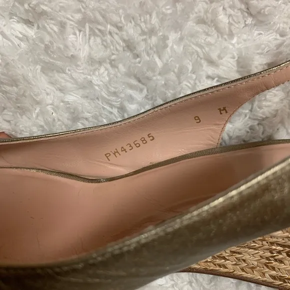 STUART WEITZMAN SLING BACK PEEP TOE WEDGES