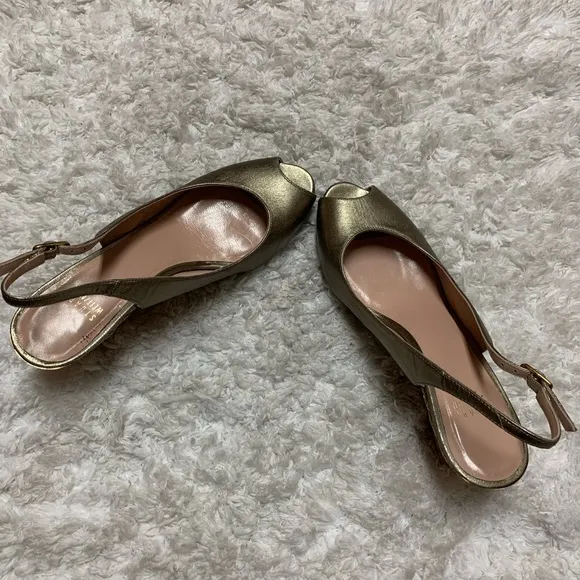 STUART WEITZMAN SLING BACK PEEP TOE WEDGES