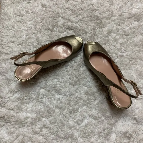 STUART WEITZMAN SLING BACK PEEP TOE WEDGES