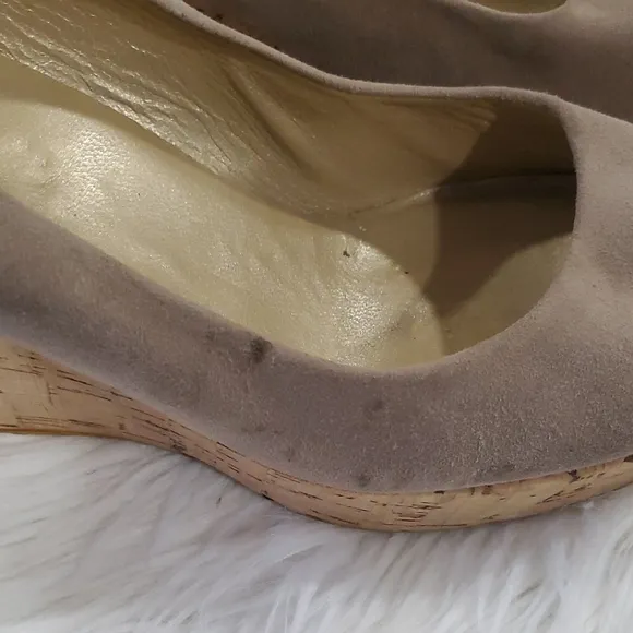 Stuart Weitzman  Suede Platform Wedges with Cork Heel Size 9.5