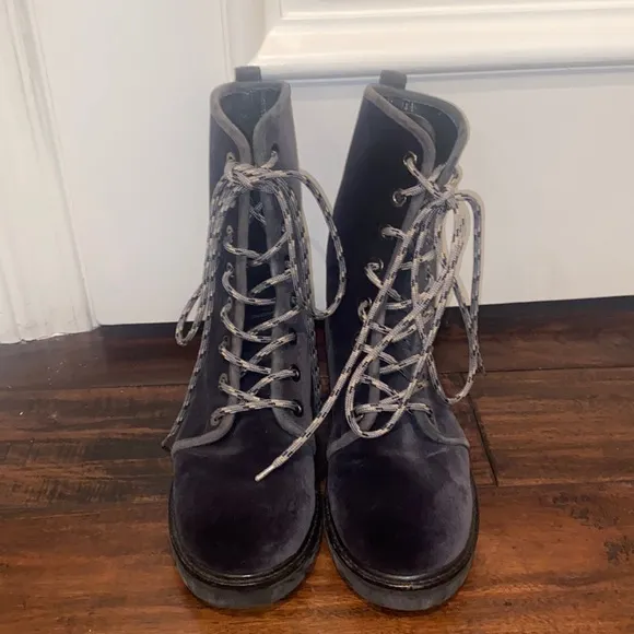 Stuart Weitzman velvet combat boots