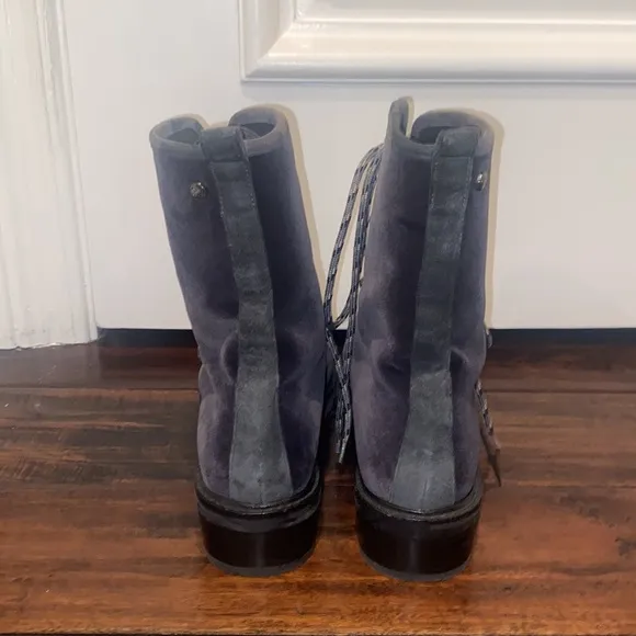 Stuart Weitzman velvet combat boots