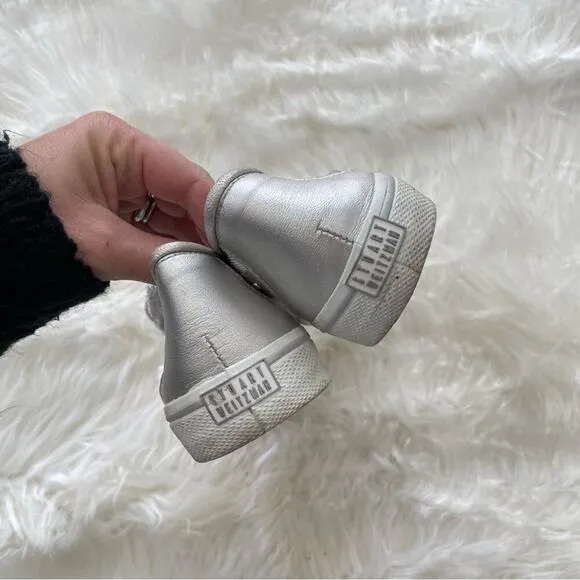 Stuart Weitzman | Women’s Silver Mesh Studded Studs Embellished Sneakers Shoes 7