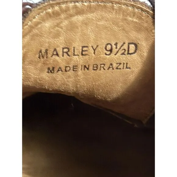 Studio Belvedere Marley Leather‎ Oxford Shoes Mens Sz 9 1/2 D Brown Made Brazil