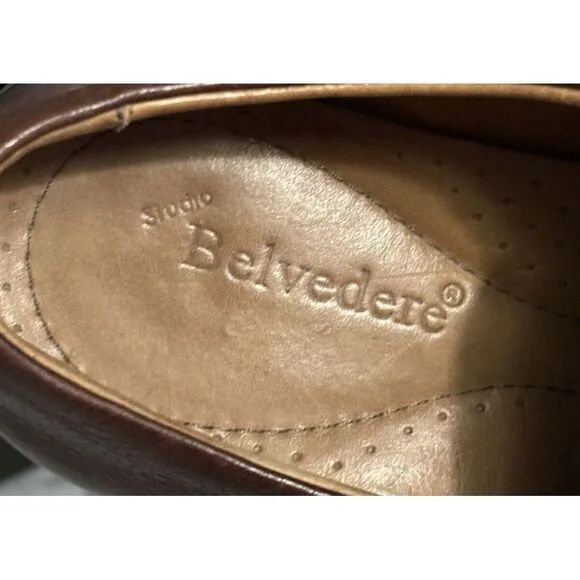Studio Belvedere Marley Leather‎ Oxford Shoes Mens Sz 9 1/2 D Brown Made Brazil