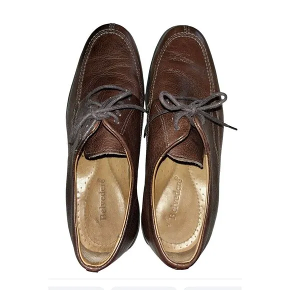 Studio Belvedere Marley Leather‎ Oxford Shoes Mens Sz 9 1/2 D Brown Made Brazil