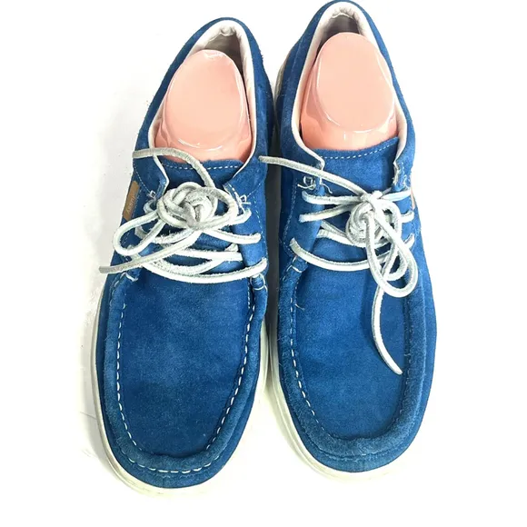 Stussy x Timberland Mens Blue Suede Boat Shoe Size 10.5 US Rare Hard To Find