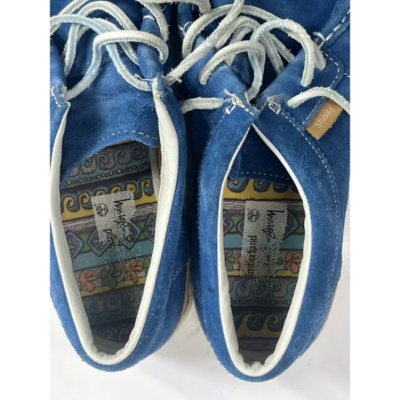Stussy x Timberland Mens Blue Suede Boat Shoe Size 10.5 US Rare Hard To Find