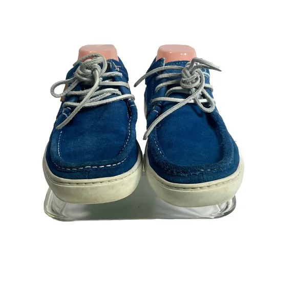 Stussy x Timberland Mens Blue Suede Boat Shoe Size 10.5 US Rare Hard To Find