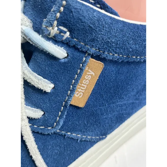 Stussy x Timberland Mens Blue Suede Boat Shoe Size 10.5 US Rare Hard To Find