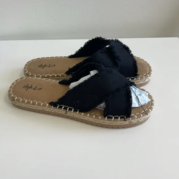 Style &amp; Co Keltc Black Canv Shoes Size 8