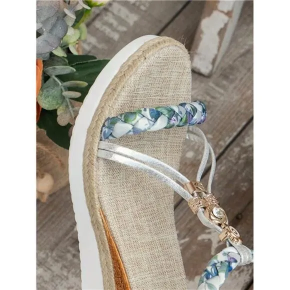 Summer Wedge Heel Platform With Bottom Bohemian Style Vacation Sandals