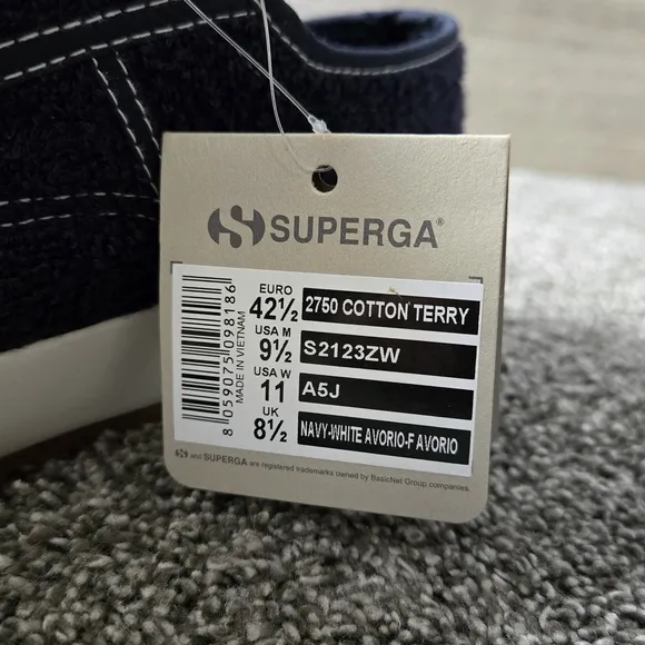 Superga 2750 Cotton Terry Sneakers NEW Mens Size 9.5