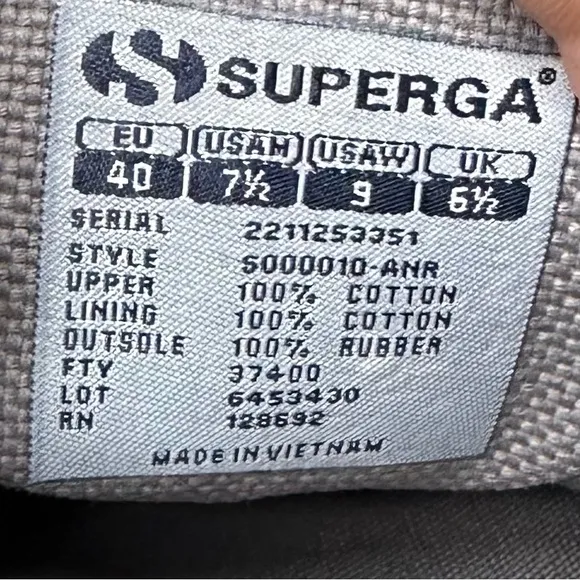 Superga 2750 Cotu Classic Sneakers Grey Blueish Unisex M 7.5/W 9