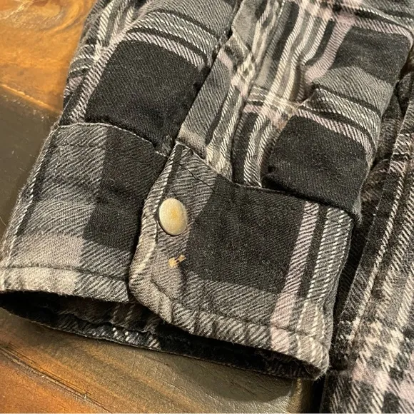 Supreme x Independent Quilted Flannel Shirt Black Shadow Plaid FW17