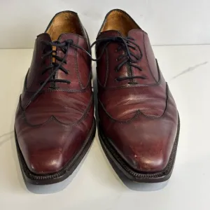 Sutor Mantellassi Men Leather Vintage Lace Up Wing Tip  Shoes Dark Brown Size 11