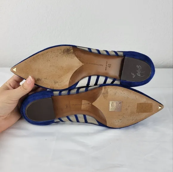 Tabitha Simmons Blue and Nude Design Flats 40/ 9