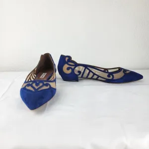 Tabitha Simmons Blue and Nude Design Flats 40/ 9