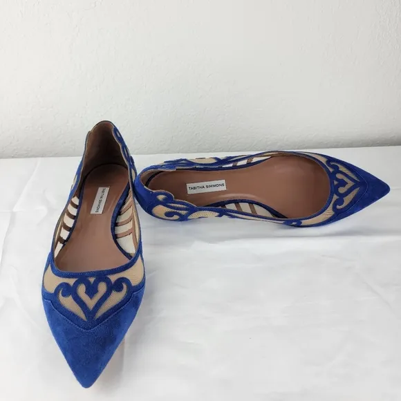 Tabitha Simmons Blue and Nude Design Flats 40/ 9