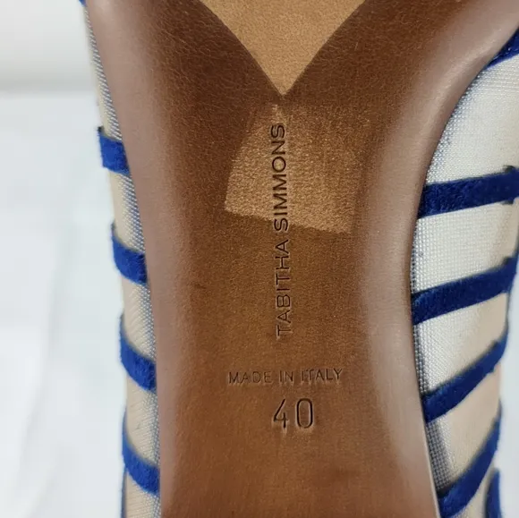 Tabitha Simmons Blue and Nude Design Flats 40/ 9