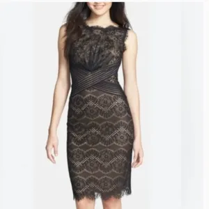 Tadashi Shoji Chantilly Lace Dress Black Size 4